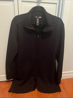 Mondetta Black Ribbed Zip-Up Jacket